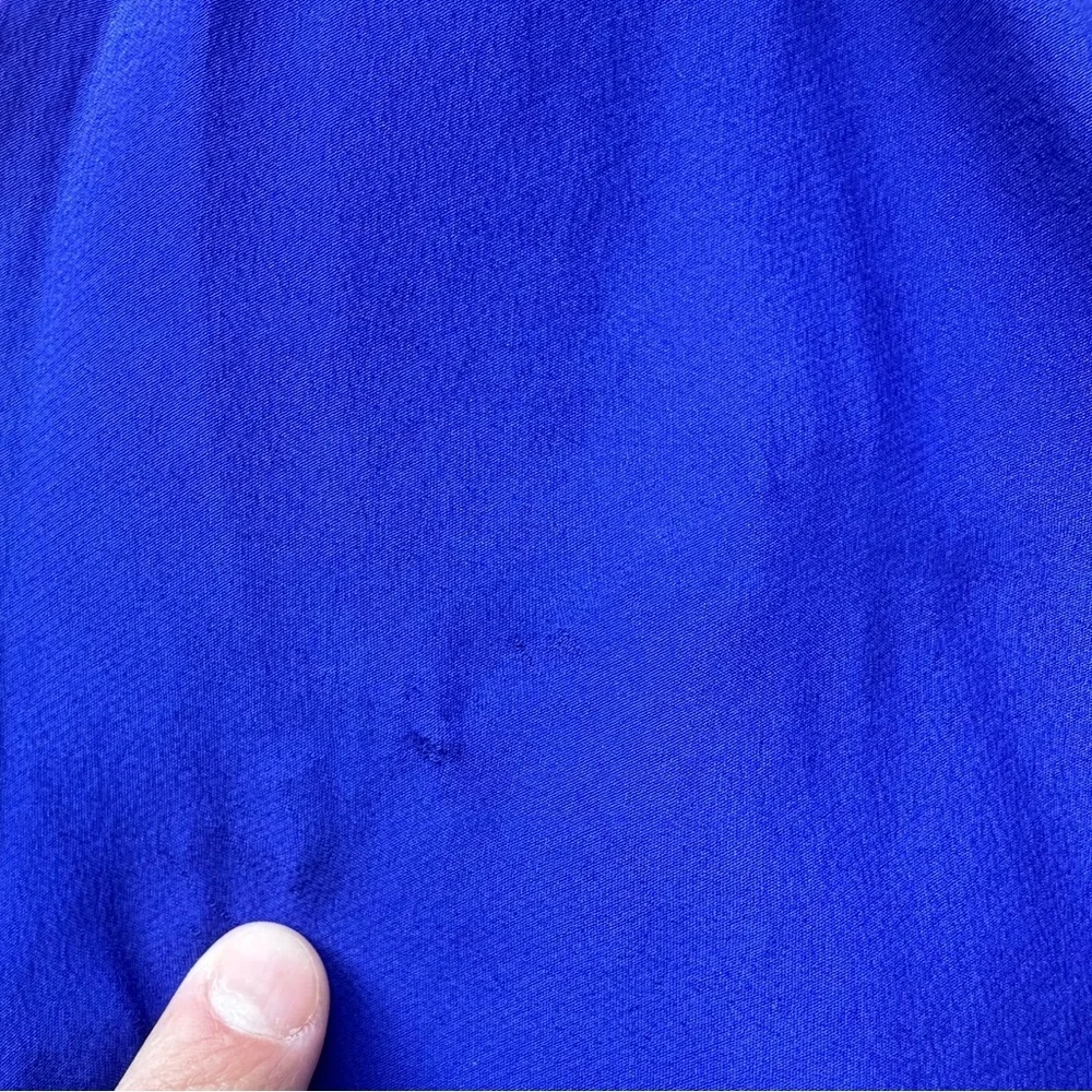 Vintage 100% Silk Sequin Embellished Royal Blue Green Tropical Button Down🌴 - Picture 7 of 8